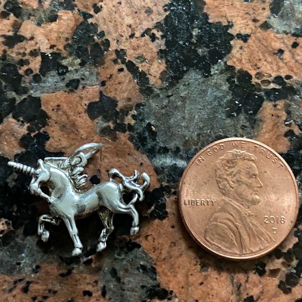 Sterling Silver Unicorn Solid 3d Pendant - image 2